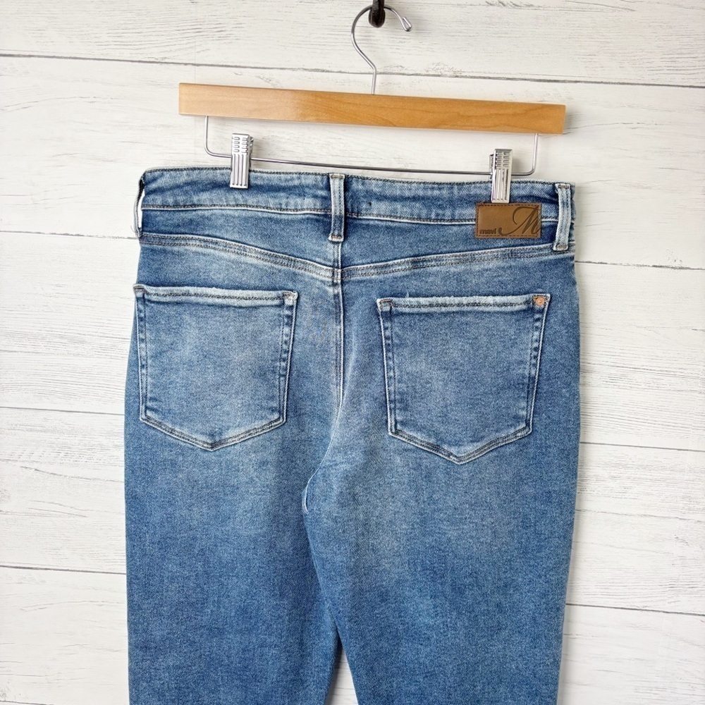 Mavi Cindy Mom Jeans High Rise Stretch Distressed Denim Ripped Knees 30 - Picture 6 of 14